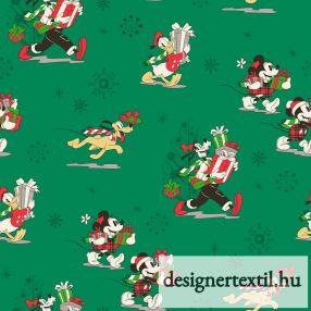   Mickey és barátai karácsonyi pamutvászon (Disney Mickey & Friends Christmas Day)