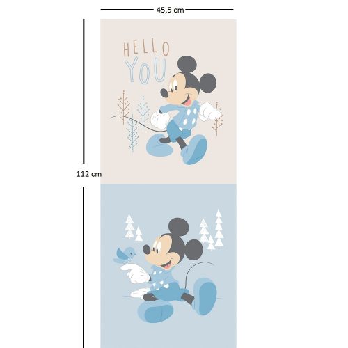 Mickey egér panel 112 x 45 cm  (Mickey Little Meadow Multi Panel in Blue)