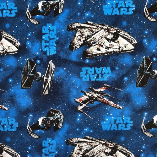 Star Wars - Űrhajók kék alapon pamutvászon (Star Wars Rebel Ships Blue)