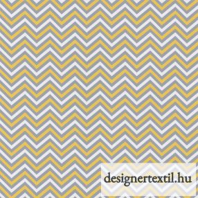   Szürke sárga chevron mintás pamutvászon (Grey Gray Matters More Chevron)
