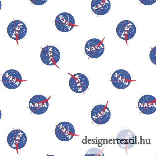 NASA logó pamutvászon (Nasa Main White - Riley Blake)