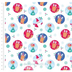   Karácsonyi karakterek pamutvászon méteráru (Santa & Reindeer Christmas)