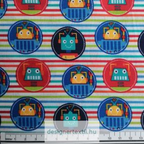 Robotok - designer pamutvászon méteráru (Robot Dreams)