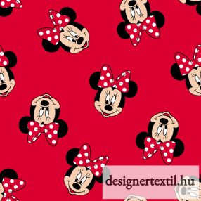 Minnie piros pamutvászon (Minnie Heared Print)