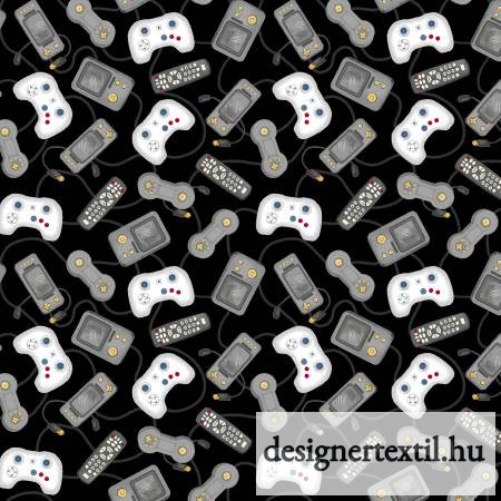 Kontrollerek pamutvászon (Black Game Console Controllers)