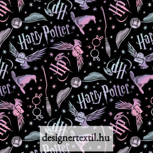 Harry Potter kellékek flanel - Black Harry Potter Tossed Elements Flannel
