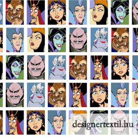Disney gonoszok pamutvászon (Disney Villians Grid)