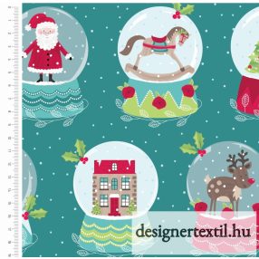 Karácsonyi hógömbök pamutvászon (Santa Snowglobes )