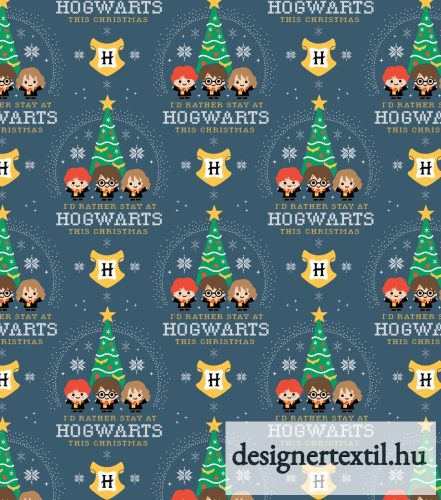 Harry Potter Roxfort karácsonyi pamutvászon - (Hogwarts Christmas – Harry Potter ) 