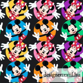   Mickey és Minnie egér pamutvászon (Mickey and Minnie circles)