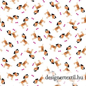Kutyás pamutvászon (White Mini Dog)