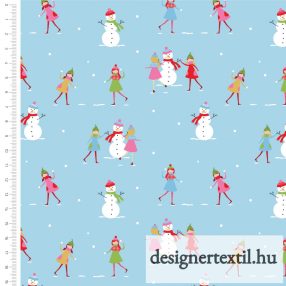   Karácsonyi hóemberes - pamutvászon (Christmas Town Snowman)