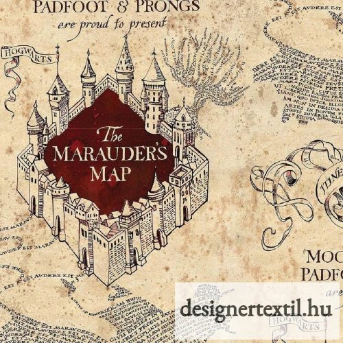 Harry Potter Tekergők Térképe pamutvászon - (HP Marauders Map) 