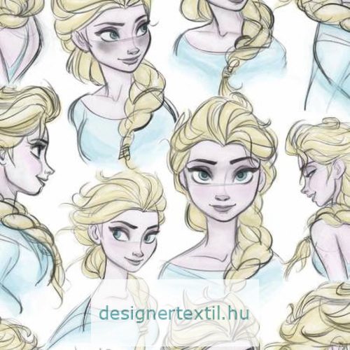 Jégvarázs Elza pamut jersey (Disney Elsa Sketch)