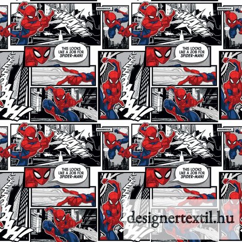 Pókember képregényes pamutvászon (Marvel Spiderman Comic Panels)