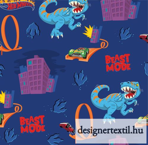 Dínós Hot Wheels pamutvászon - (Creatures – Hot Wheels)